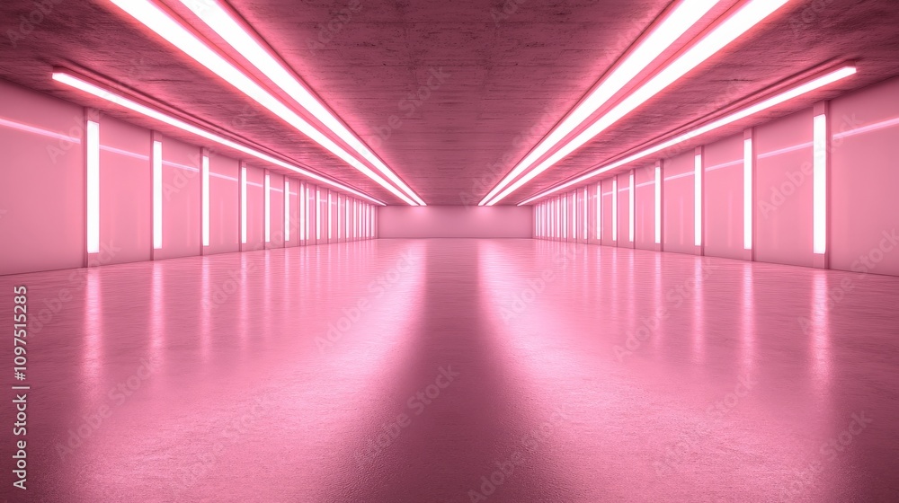 Pink Neon Corridor: Abstract architectural visualization of a futuristic pink neon-lit corridor. The image evokes a sense of mystery and modern design. Pink Neon Corridor: Abstract architectural visualization of a futuristic pink neon-lit corridor. The image evokes a sense of mystery and modern design.