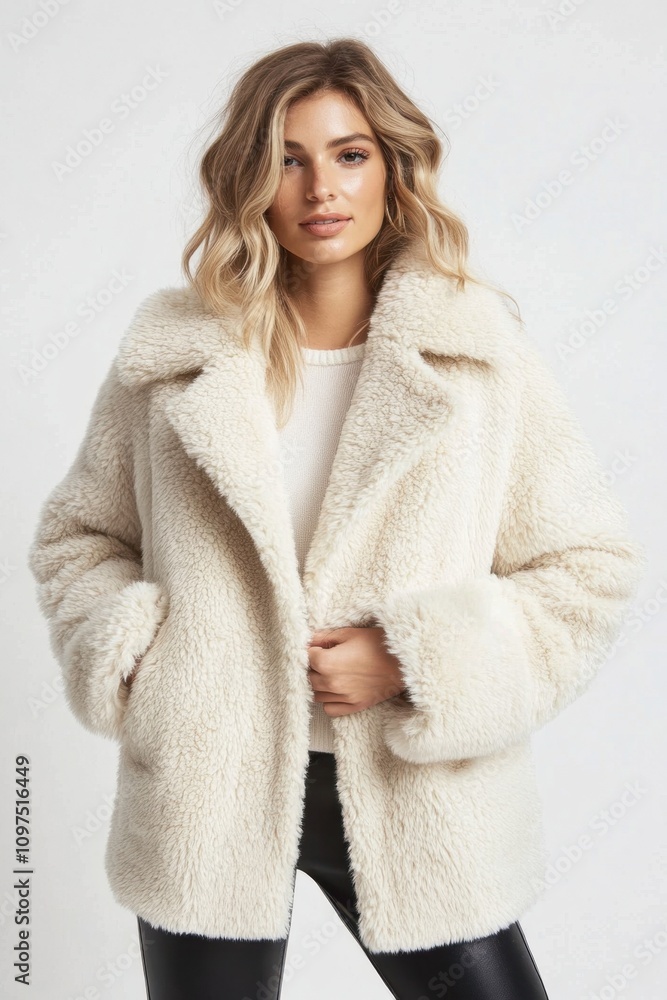 Faux-Fur Coat Cozy winter fashion with stylish woman in warm fur coat Faux-Fur Coat Cozy winter fashion with stylish woman in warm fur coat