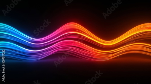 Vibrant flowing light waves background