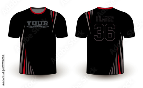 All sports player jersey design with an elegant edgy and wild look. Sports gear template mockup perfect fit for all sports. The designs that go on casual wear, shirts, fashion apparel, and all kind 