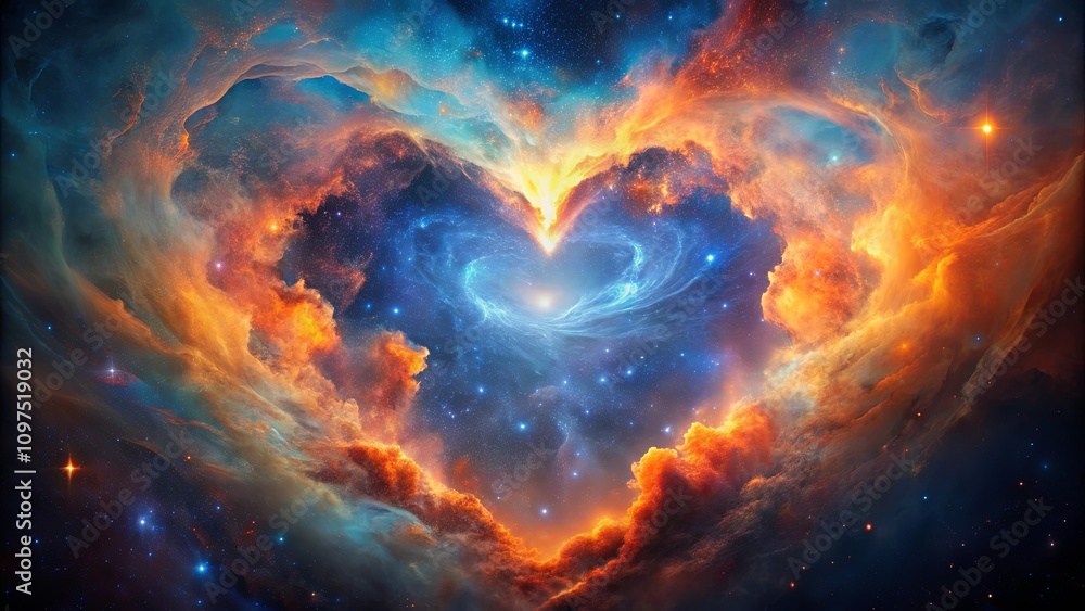 Cosmic Heart Nebula A Celestial Dance of Fire and Ice Cosmic Heart Nebula A Celestial Dance of Fire and Ice