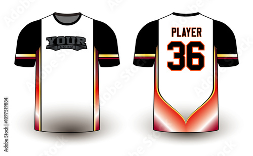 All sports player jersey design with an elegant edgy and wild look. Sports gear template mockup perfect fit for all sports. The designs that go on casual wear, shirts, fashion apparel, and all kind 