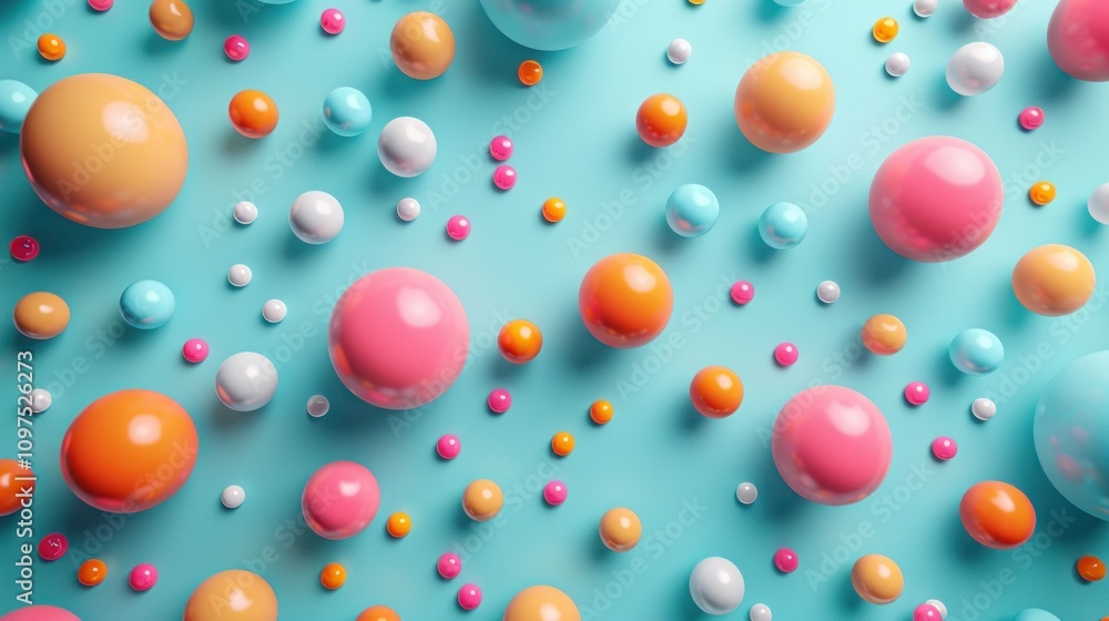 A colorful polka dot pattern spread across a pastel green background A colorful polka dot pattern spread across a pastel green background