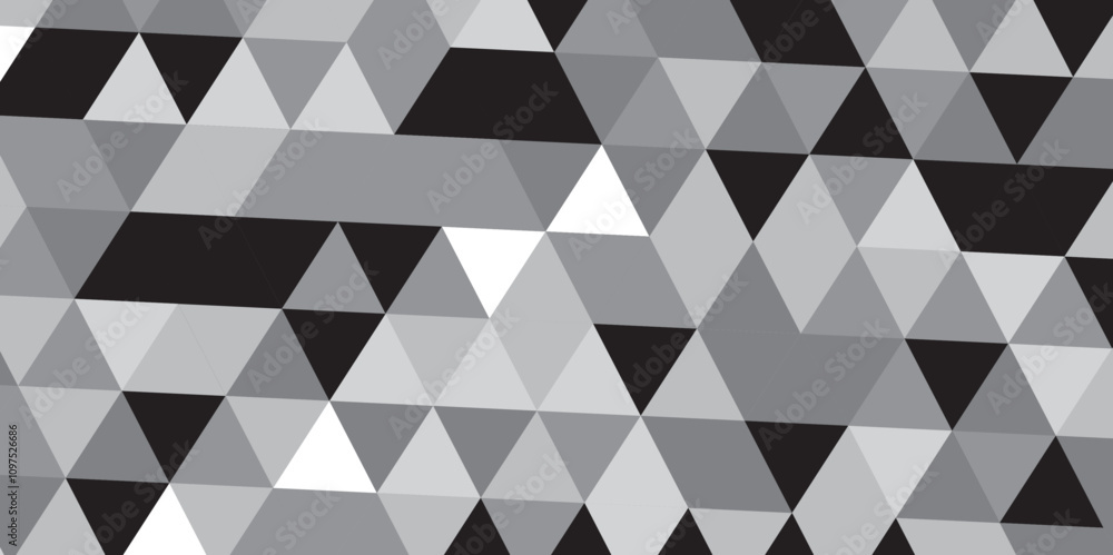 Seamless abstract black and gray stripe rectangles hexagon type cube geometric pattern. Triangle gray abstract seamless pattern. Abstract color Low-Polygones Generative Art background illustration ./ Seamless abstract black and gray stripe rectangles hexagon type cube geometric pattern. Triangle gray abstract seamless pattern. Abstract color Low-Polygones Generative Art background illustration ./
