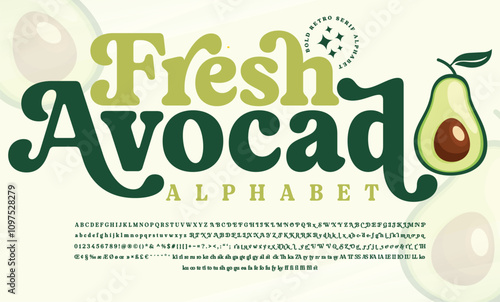 Fresh Avocado Serif, Cosmetic, Fashion Stylish Display Bold Font alphabet