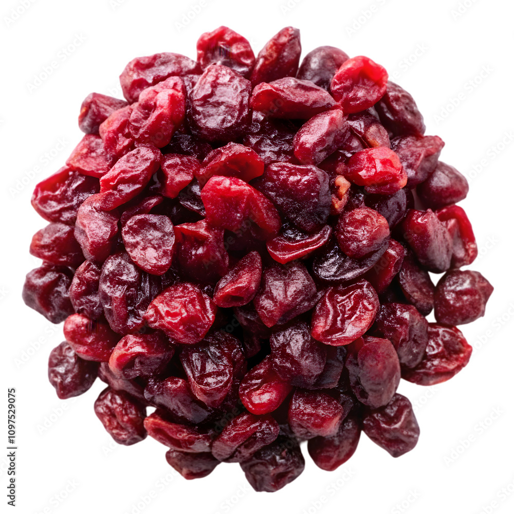 Dried cranberries isolated on transparent background Dried cranberries isolated on transparent background
