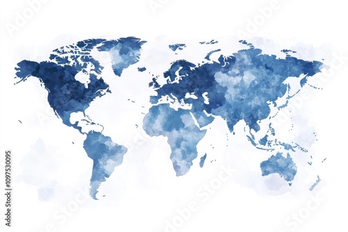 Fototapeta Naklejka Na Ścianę i Meble -  The world map illustration design blue.
