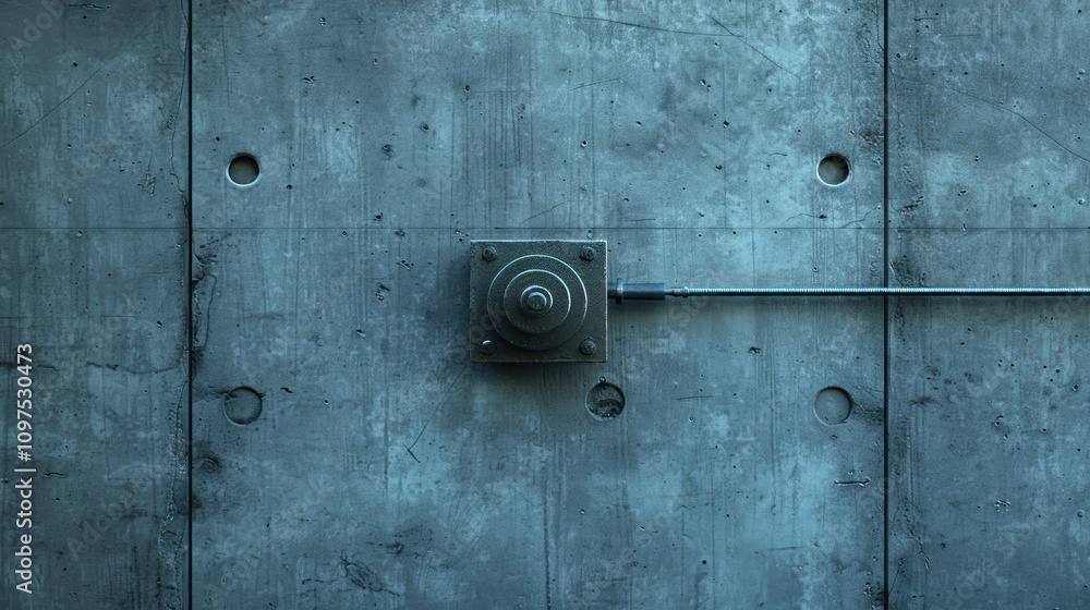 A single power cable on a minimalist concrete wall background A single power cable on a minimalist concrete wall background