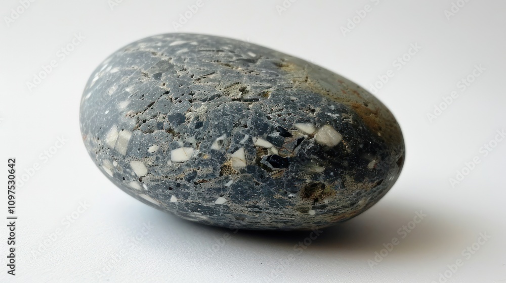 A small natural stone is simply arranged on a white background. A small natural stone is simply arranged on a white background.
