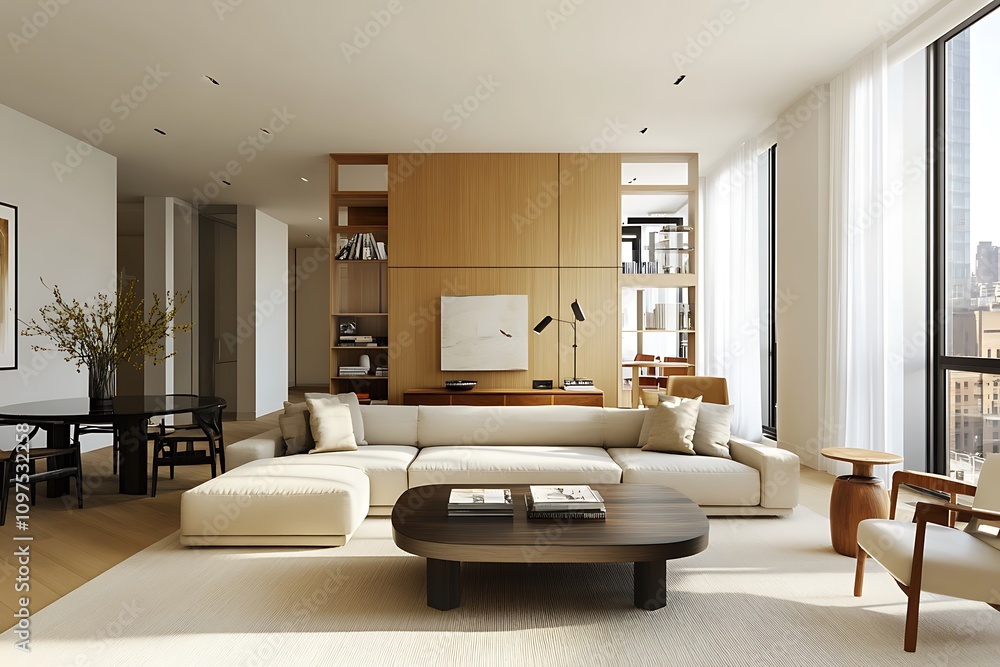 Luxurious 3D Rendering of a Modern Living Room Featuring a Stylish Sofa and Elegant Wall Frames Luxurious 3D Rendering of a Modern Living Room Featuring a Stylish Sofa and Elegant Wall Frames