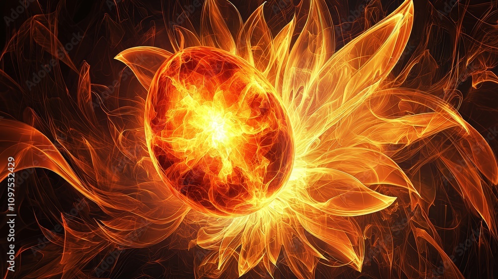 Phoenix Egg Radiating Fiery Energy Phoenix Egg Radiating Fiery Energy
