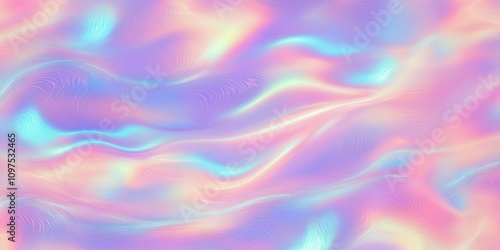 Seamless iridescent rainbow foil texture soft pastel marble abstract background design modern holographic swirl pattern