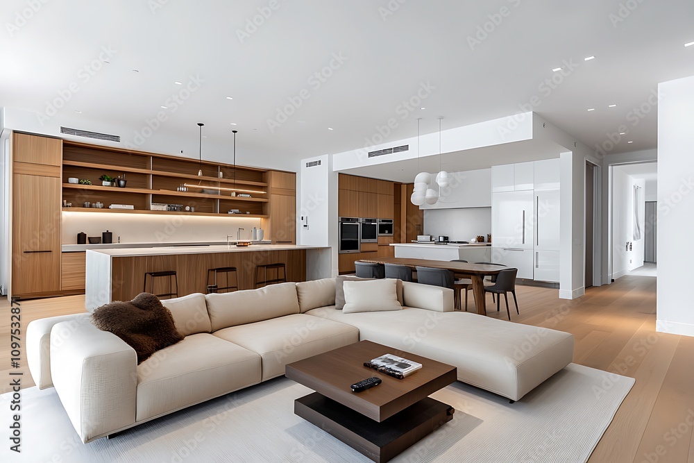 Luxurious 3D Rendering of a Modern Living Room Featuring a Stylish Sofa and Elegant Wall Frames Luxurious 3D Rendering of a Modern Living Room Featuring a Stylish Sofa and Elegant Wall Frames