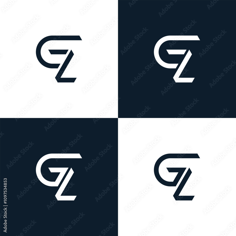 Initial letter GZ ZG logo design inspiration Initial letter GZ ZG logo design inspiration
