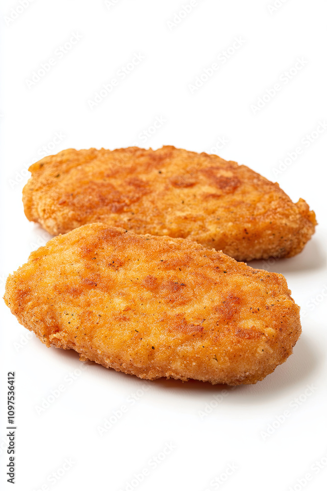 Cooked cutlets isolated on white background Cooked cutlets isolated on white background
