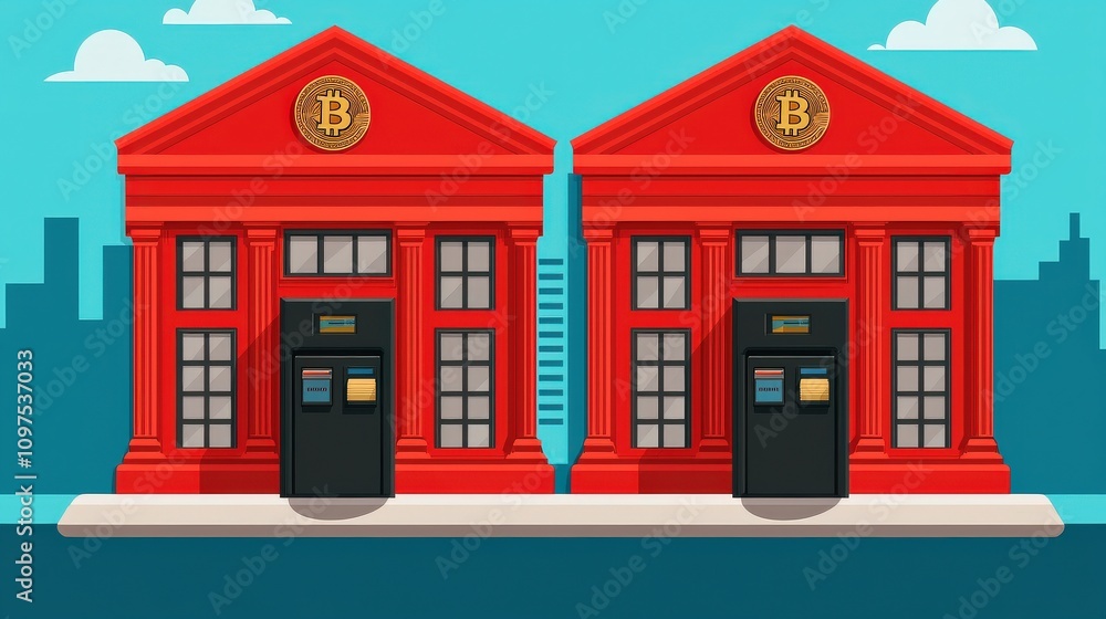 Global cryptocurrency event bitcoin token launch in digital banking environment city skyline viewpoint Global cryptocurrency event bitcoin token launch in digital banking environment city skyline viewpoint
