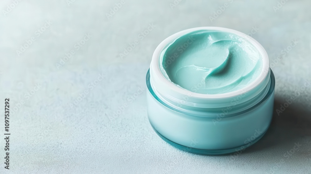 Woman applying hydrating gel mask, refreshing blue tones, skincare hydration concept, close-up Woman applying hydrating gel mask, refreshing blue tones, skincare hydration concept, close-up