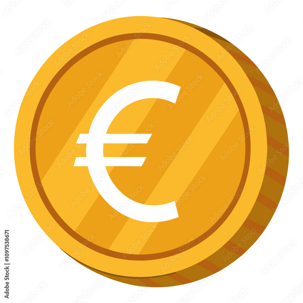 Fototapeta premium euro coin clipart cartoon Illustration drawing