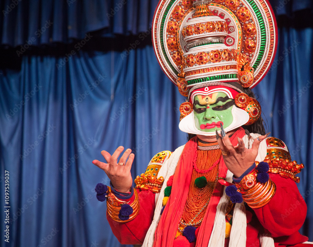 Obraz premium Kathakali various emotions displayed