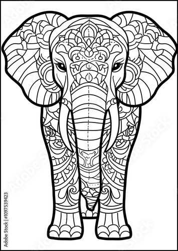 Symmetrical Elephant Mandala photo