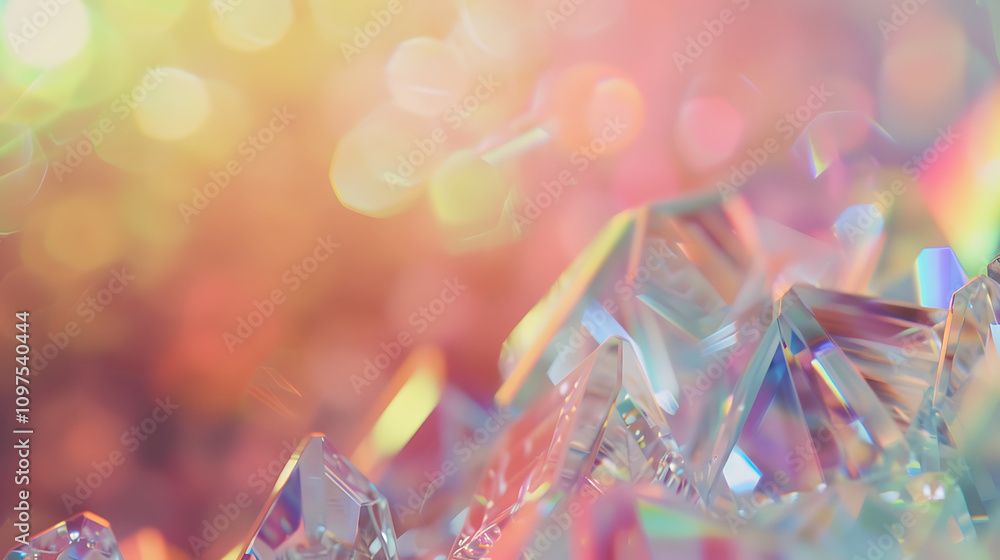 Sparkling Crystal Background with Colorful Reflections and Soft Light for Elegant Design and Artistic Inspiration Sparkling Crystal Background with Colorful Reflections and Soft Light for Elegant Design and Artistic Inspiration
