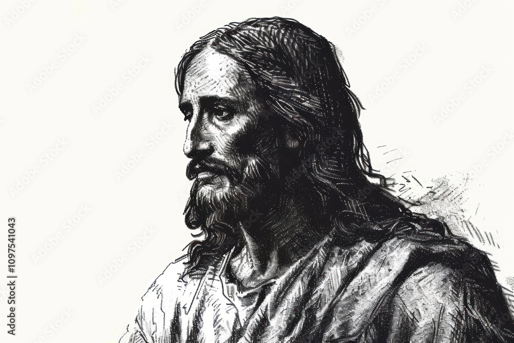 Ink drawing jesus photography illustrated portrait. Ink drawing jesus photography illustrated portrait.