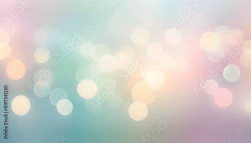 Blurred bokeh orbs in pastel hues with a soft gradient backdrop. photo