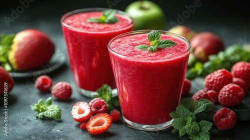 Wallpaper Mural Delicious Raspberry and Strawberry Smoothie Recipe Torontodigital.ca