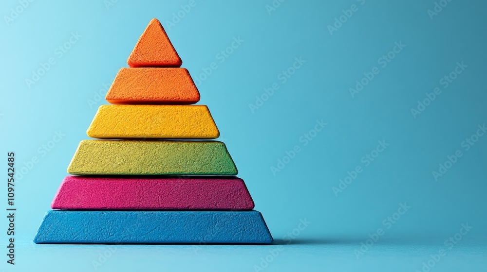 Vibrant stacking pyramid toy: multicolored wooden Vibrant stacking pyramid toy: multicolored wooden