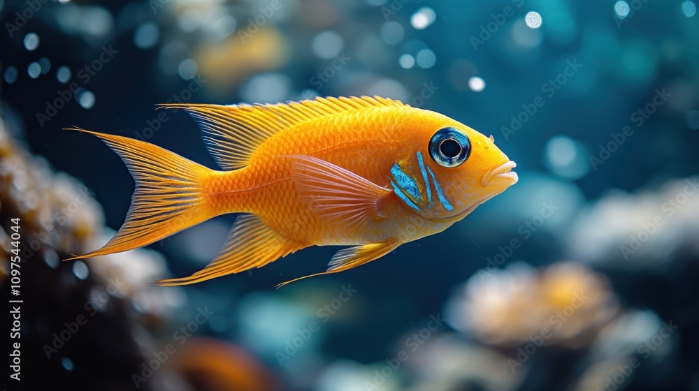 Vibrant Orange Fish in Aquarium Vibrant Orange Fish in Aquarium