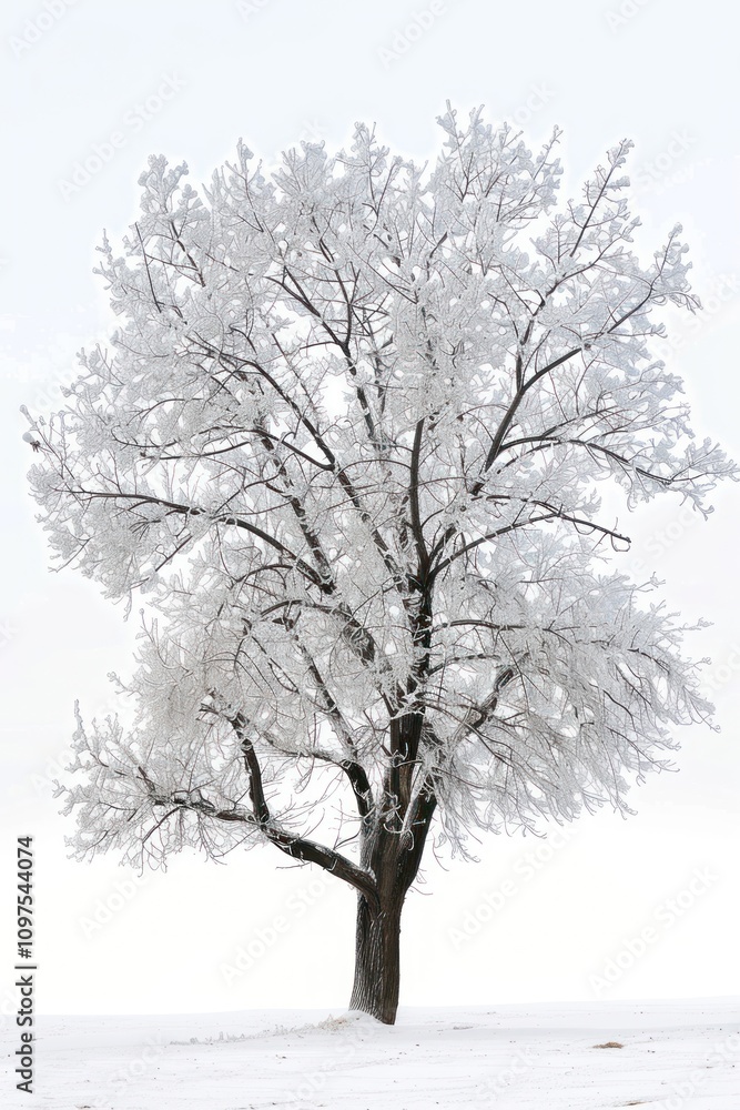 Fototapeta premium Snow-covered tree in winter