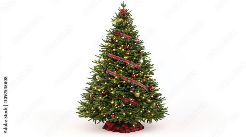 Classic Christmas Tree with Lights and Ornaments Classic Christmas Tree with Lights and Ornaments