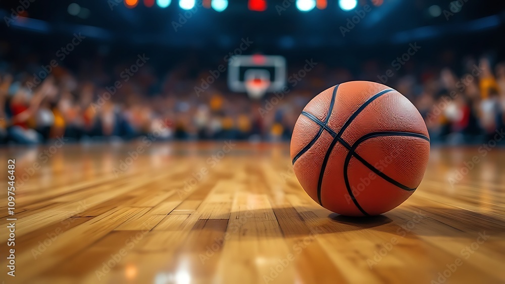 Dynamic basketball court with vacant banner area, vibrant crowd in motion, electrifying atmosphere, anticipation of a thrilling sports event unfolding Dynamic basketball court with vacant banner area, vibrant crowd in motion, electrifying atmosphere, anticipation of a thrilling sports event unfolding