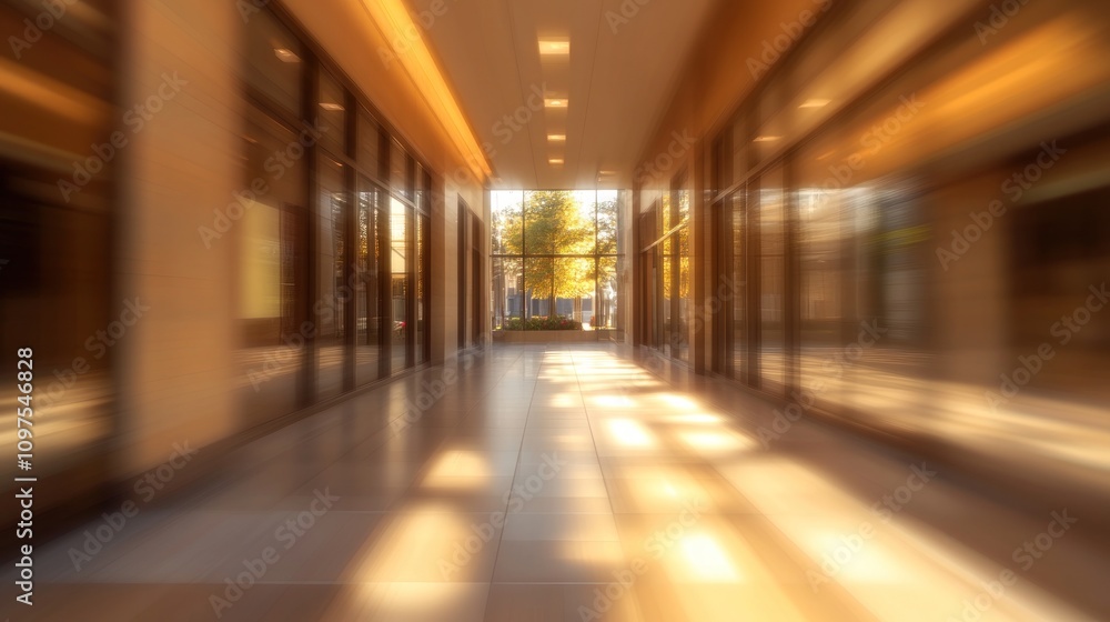 Golden Hour Corridor: A Sunlit Passageway in Modern Architecture Golden Hour Corridor: A Sunlit Passageway in Modern Architecture