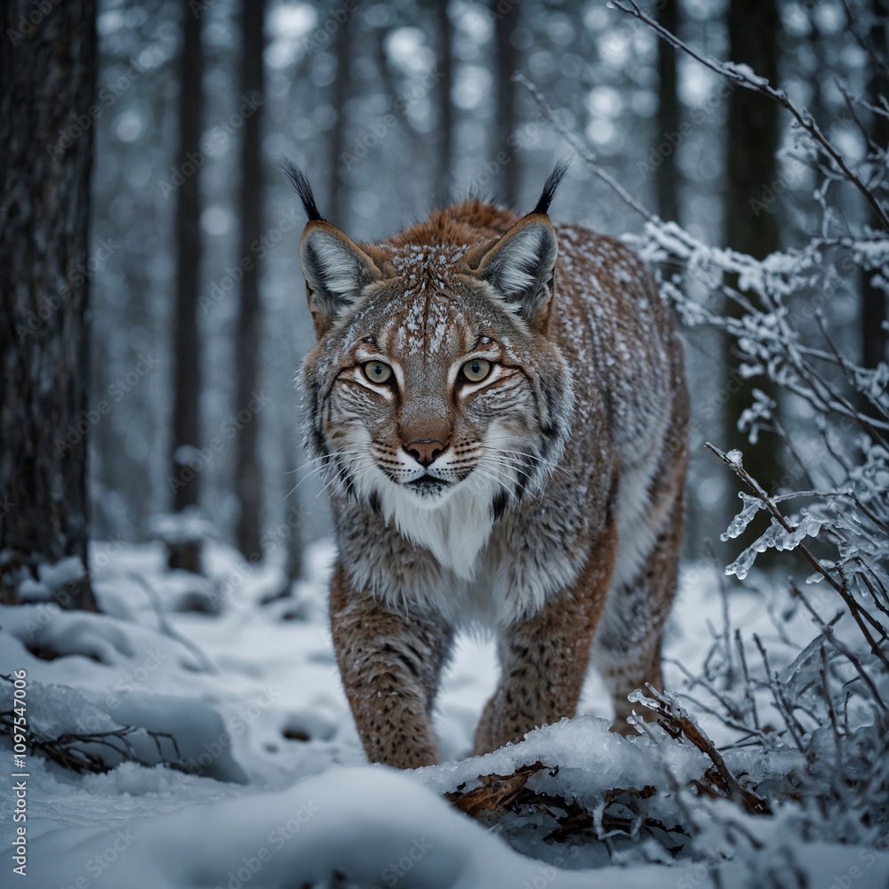 Obraz premium Seaglimmer the Puffin perched on a white cliff with shells scattered along the ledge.