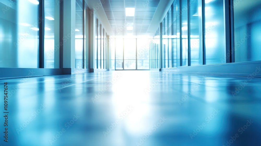 Modern Office Corridor: Bright, Clean, and Spacious Interior Modern Office Corridor: Bright, Clean, and Spacious Interior