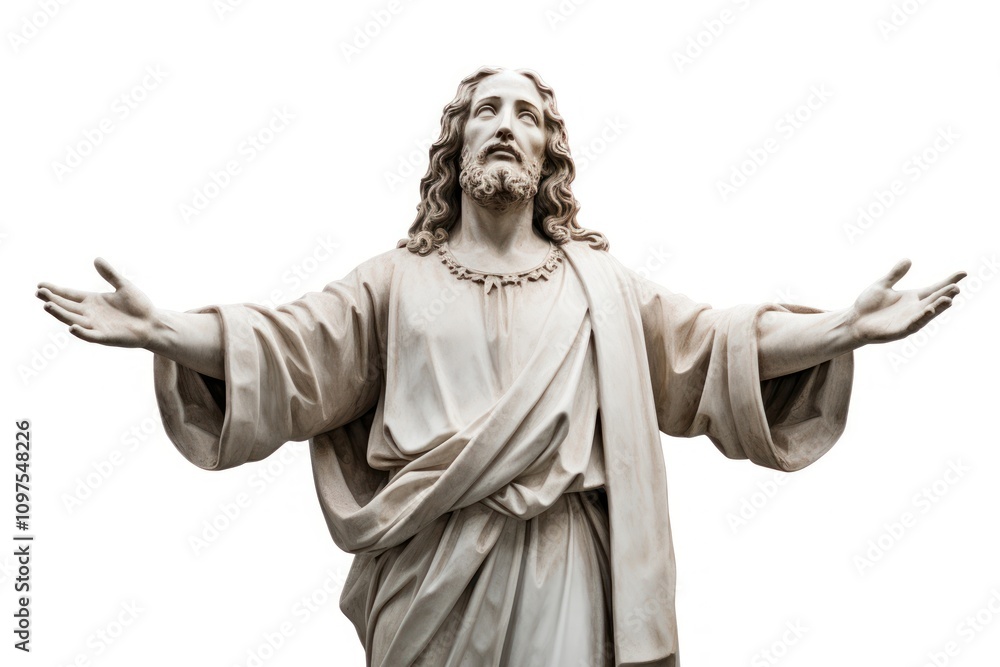 Obraz premium Jesus statue sculpture white background