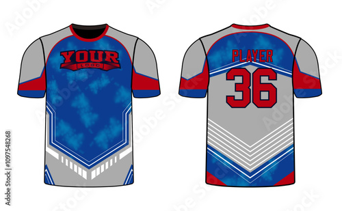 All sports player jersey design with an elegant edgy and wild look. Sports gear template mockup perfect fit for all sports. The designs that go on casual wear, shirts, fashion apparel, and all kind 