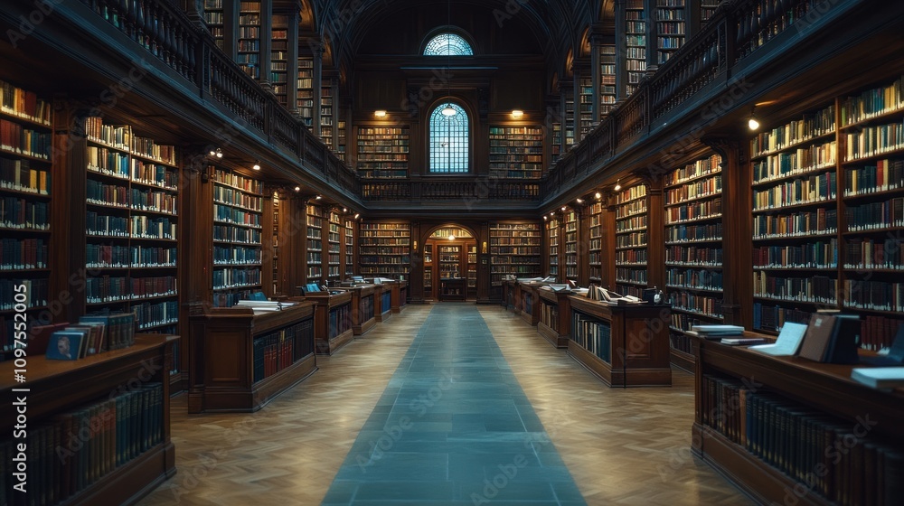 Grandiose Library Hallway: A Journey Through Knowledge Grandiose Library Hallway: A Journey Through Knowledge