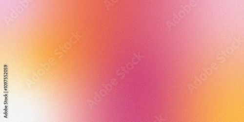 Abstract pink orange grainy gradient noise texture effect. Beautiful colored abstract texture background. Textured with rough grain, and bright spots. Empty space grunge banner poster backdrop bg.	