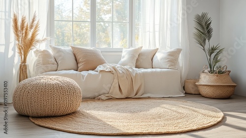 Serene Bohemian Living Room Interior Design