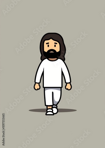 Jesus christ walking clothing apparel sleeve. photo