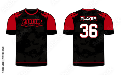 All sports player jersey design with an elegant edgy and wild look. Sports gear template mockup perfect fit for all sports. The designs that go on casual wear, shirts, fashion apparel, and all kind 