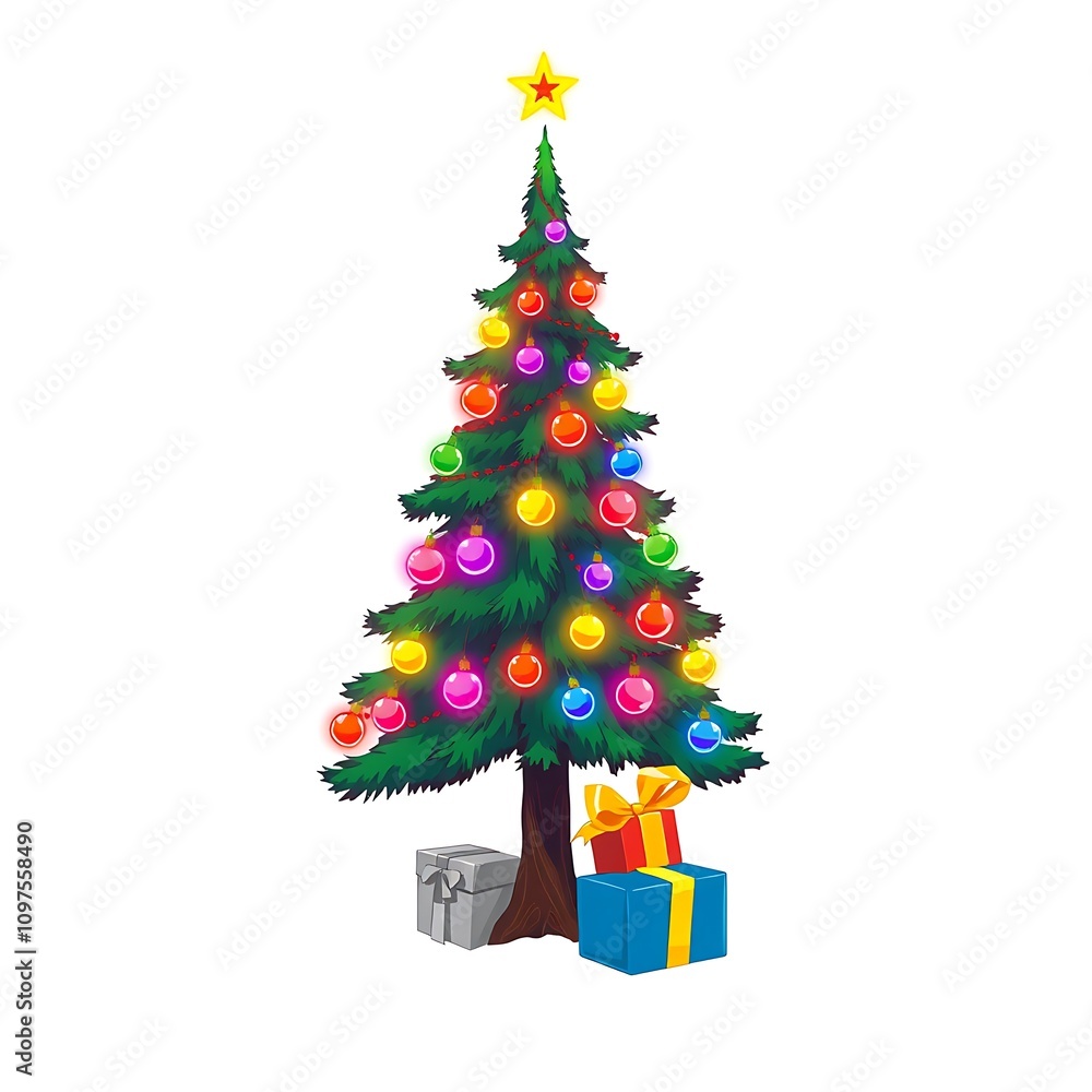 Fototapeta premium christmas tree and gifts