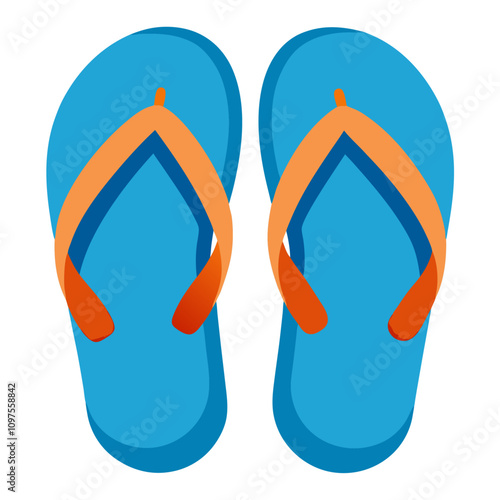 flip flops isolate clipart cartoon Illustration drawing