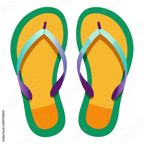 flip flops isolate clipart cartoon Illustration drawing