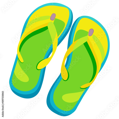 flip flops isolate clipart cartoon Illustration drawing