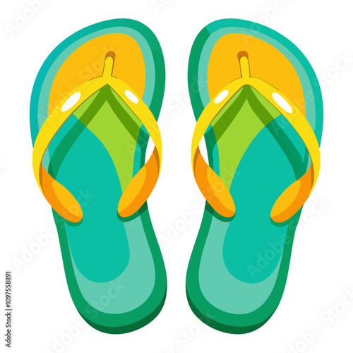 flip flops isolate clipart cartoon Illustration drawing