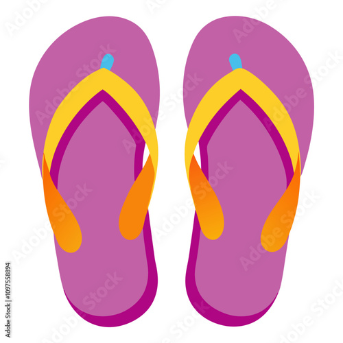 flip flops isolate clipart cartoon Illustration drawing