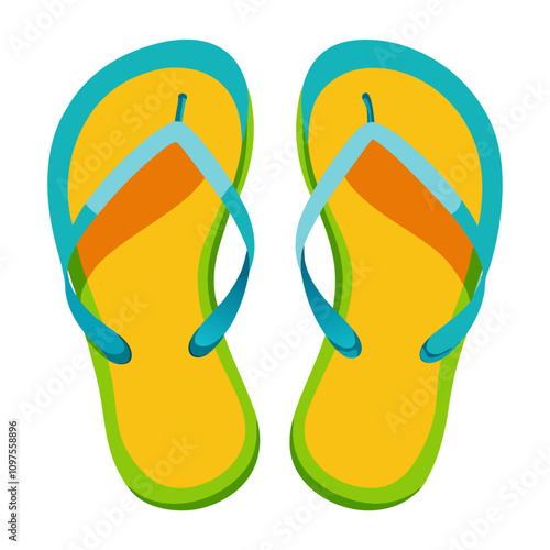 flip flops isolate clipart cartoon Illustration drawing